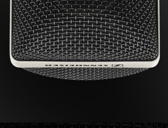 Sennheiser MK 4 condenser microphone close-up.