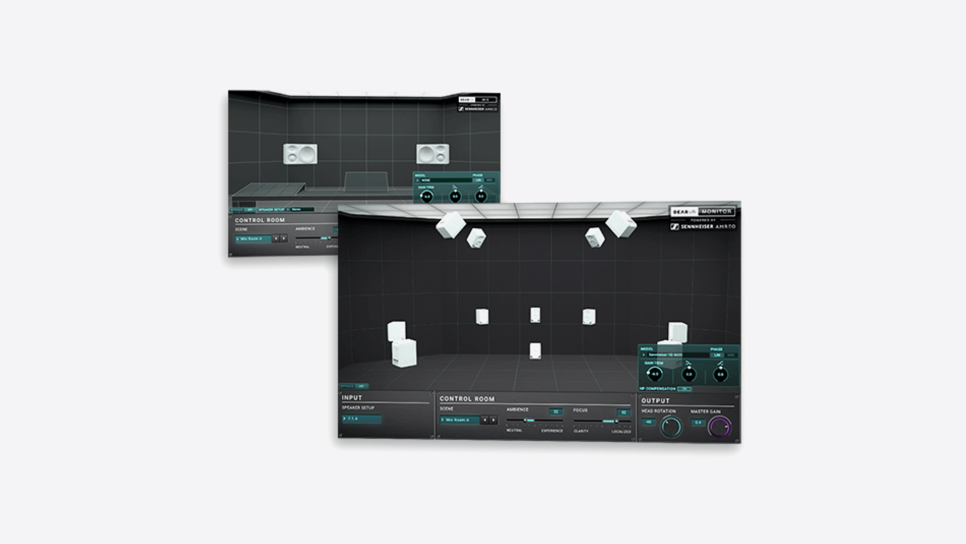 Dear Reality immersive audio software interface on grey background