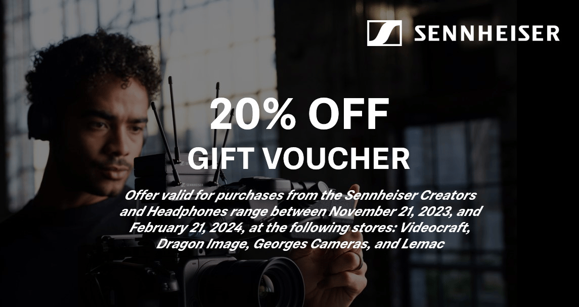 20% off Sennheiser gift voucher for purchases between November 21, 2023, and February 21, 2024.