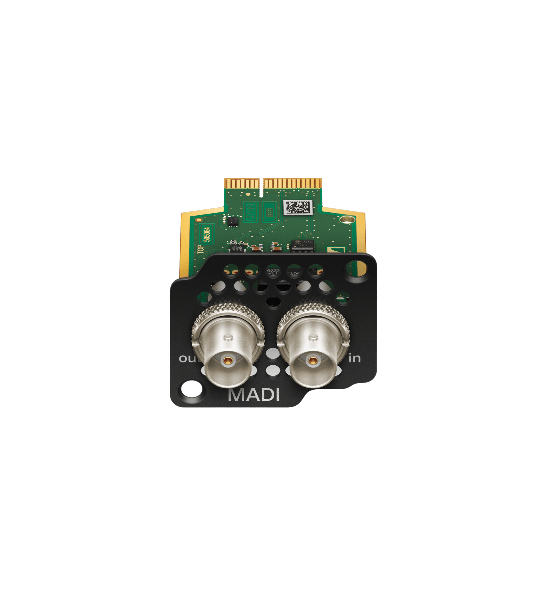 Spectera_MADI_Card_BNC_Product_Shot_Cutout_Iso_Top_View