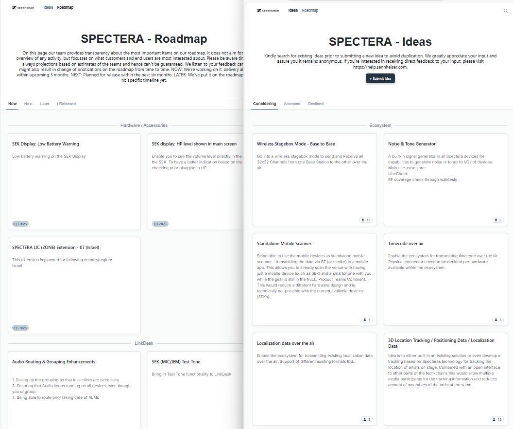 Spectera Roadmap and Idea Space