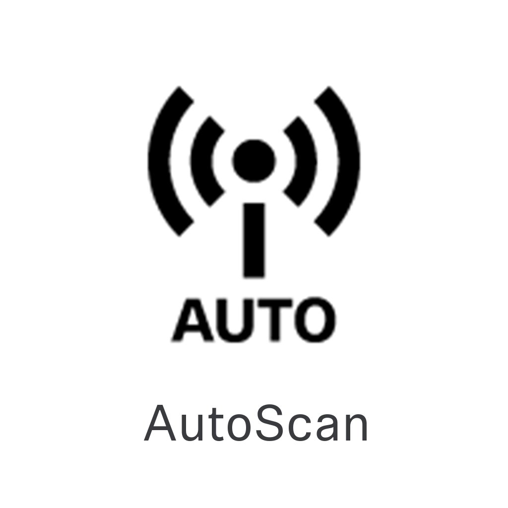 AutoScan feature icon with signal waves.
